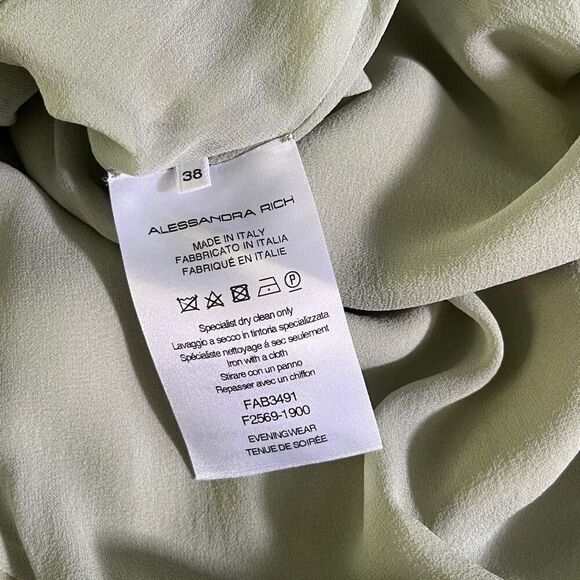 Alessandra Rich Ruffle Gown in Olive Green - Picture 13 of 13